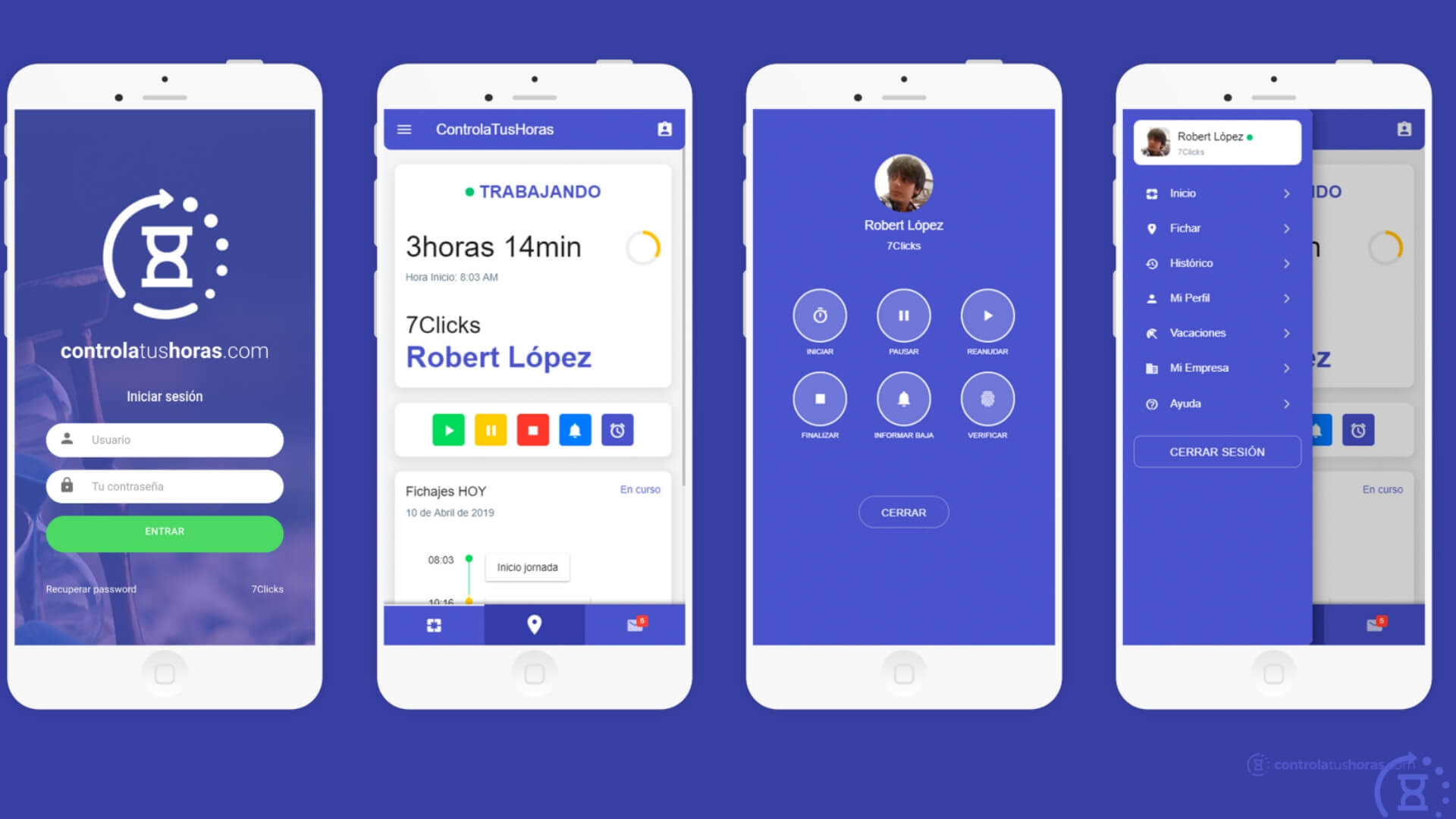 Nuevos métodos de control horario con Controlatushoras, un software para el control horario, app control horario